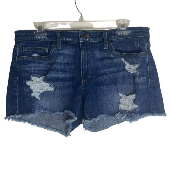 Joe's Womens Distressed Frayed Hem Cut-Off Shorts Blue Denim Phoebe Wash Size 30 - Picture 12 of 15